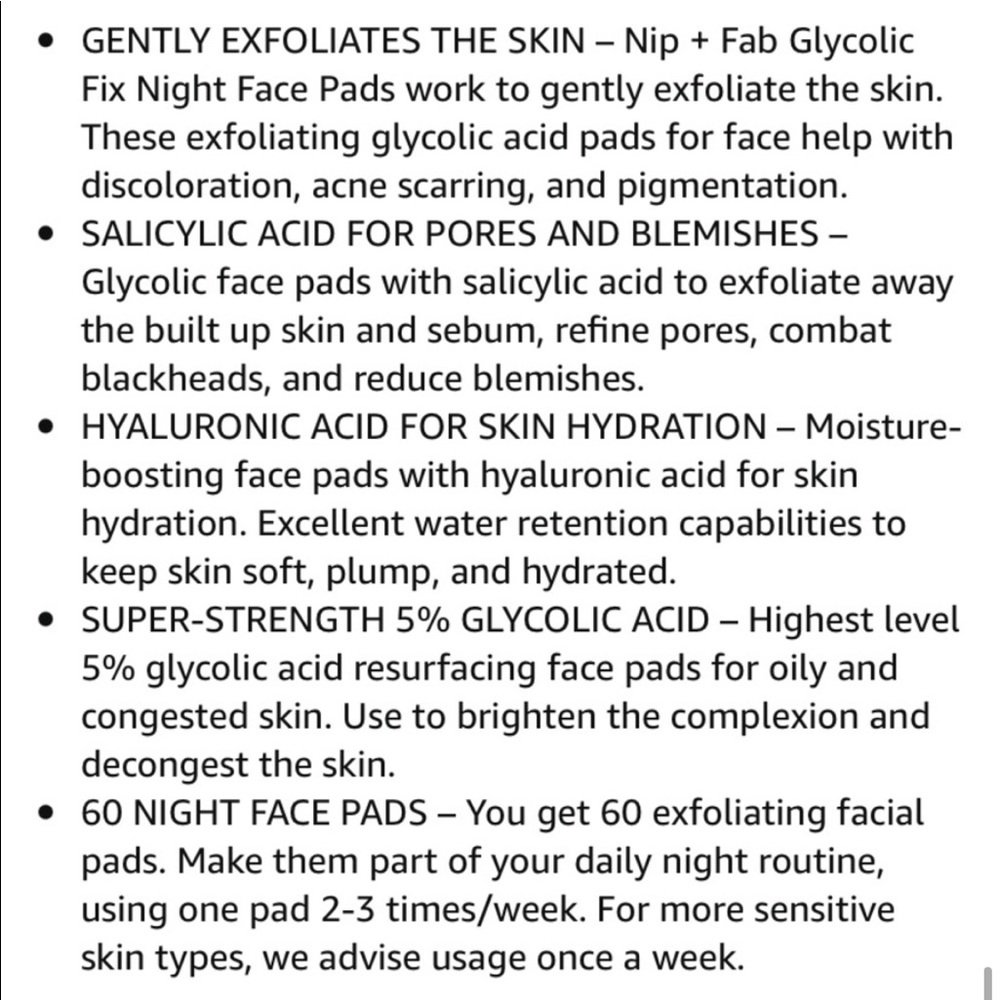 BN Nip+Fab Glycolic Fix Night Pads Extreme 60 Pads - Picture 10 of 10